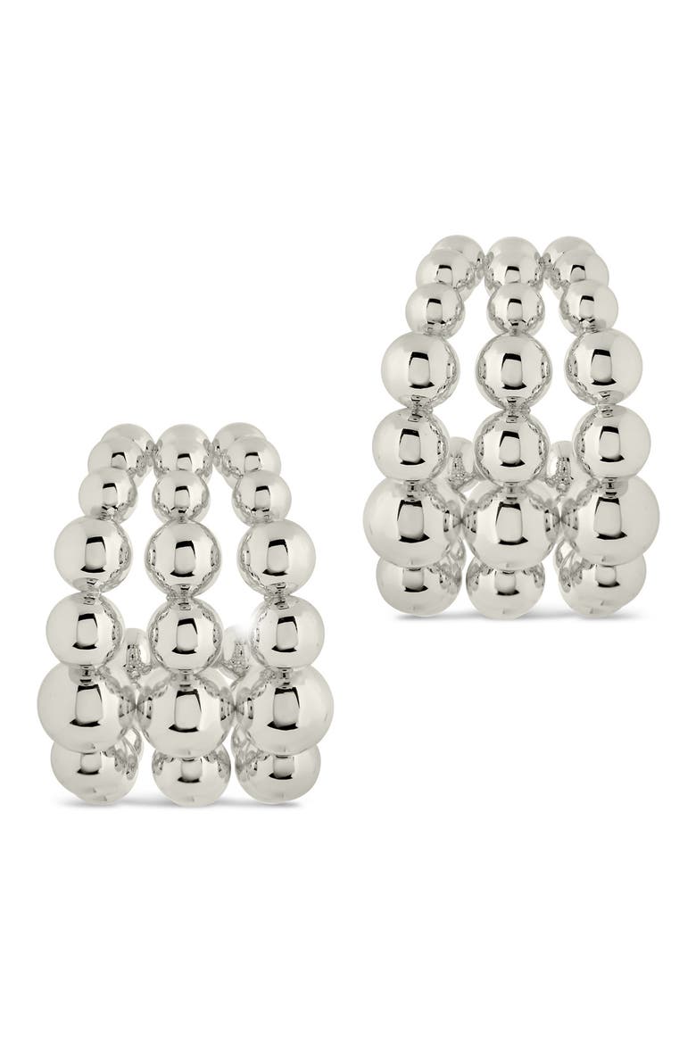 Bubble Sphere Trio Hoop Earrings, Alternate, color, SILVER