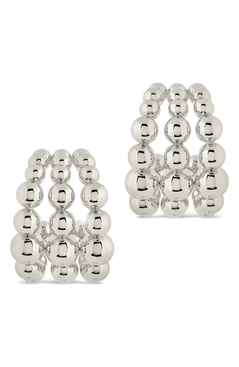 Sterling Forever Bubble Sphere Trio Hoop Earrings, Alternate, color, 