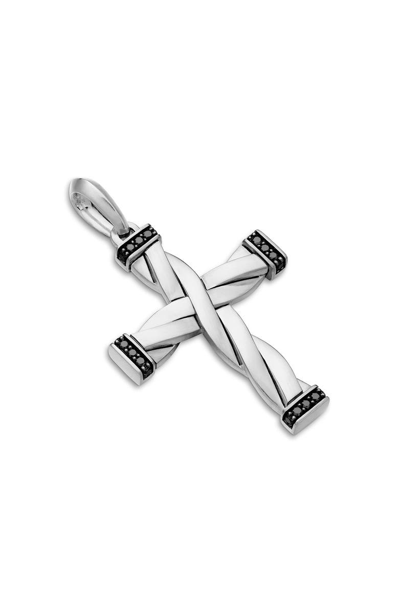 David Yurman Helios Cross Pendant, Alternate, color, Sterling Silver/ Diamond