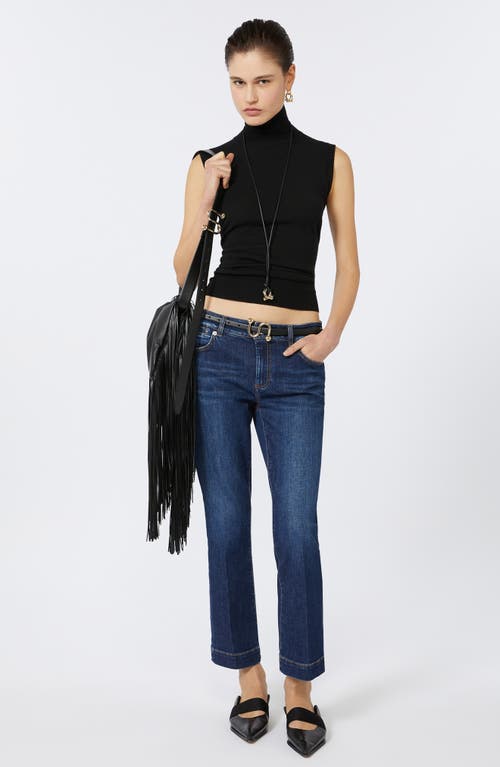 Sportmax Perfect Fit Stretch Denim Crop Jeans In Blue