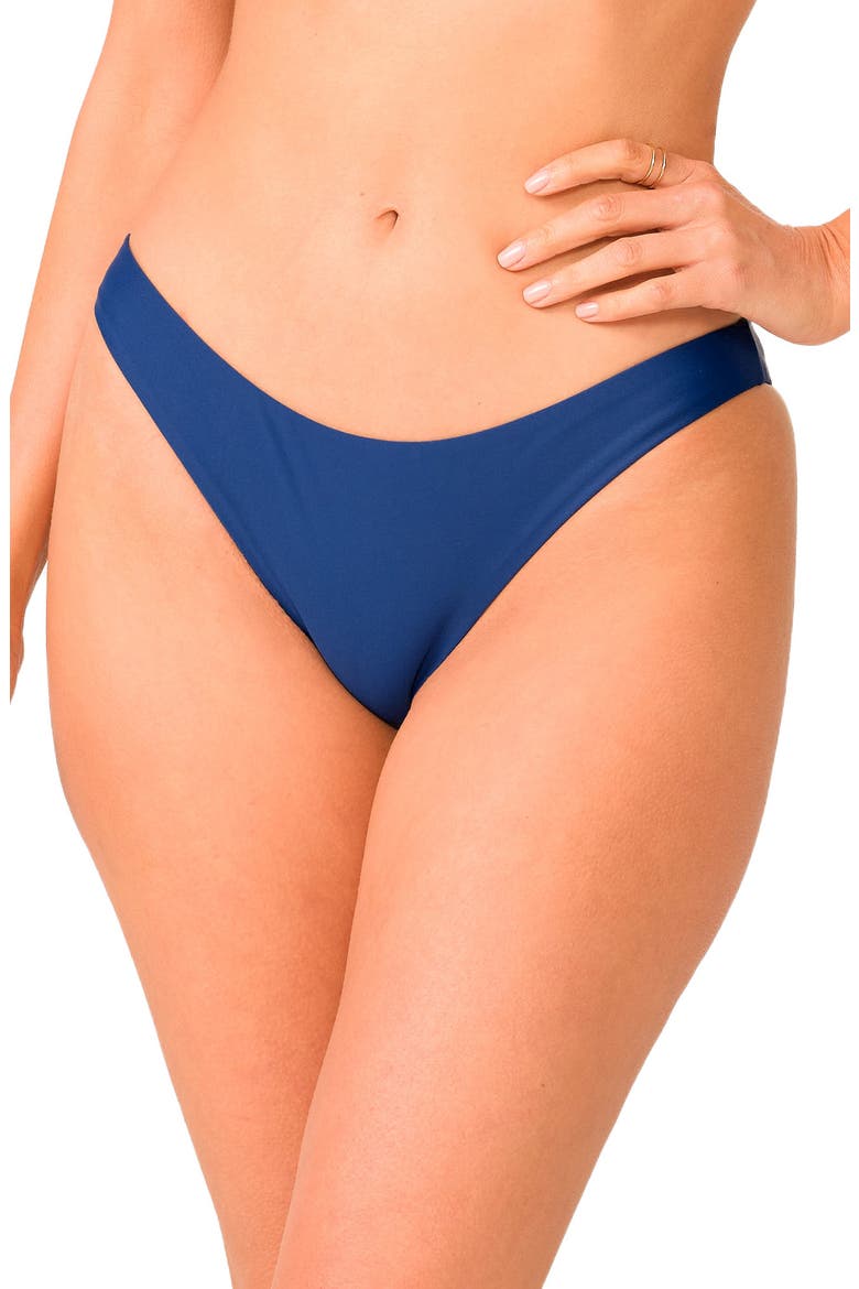 Basic Ruched Teeny Bikini Bottoms, Main, color, NAVY