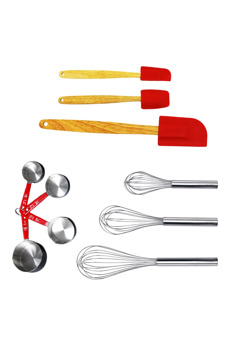 International 10 Piece Bakers Tool Set, Main, color, SILVER/ RED