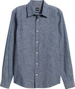 BOSS Roan Kent Slim Fit Cotton Button-Up Shirt