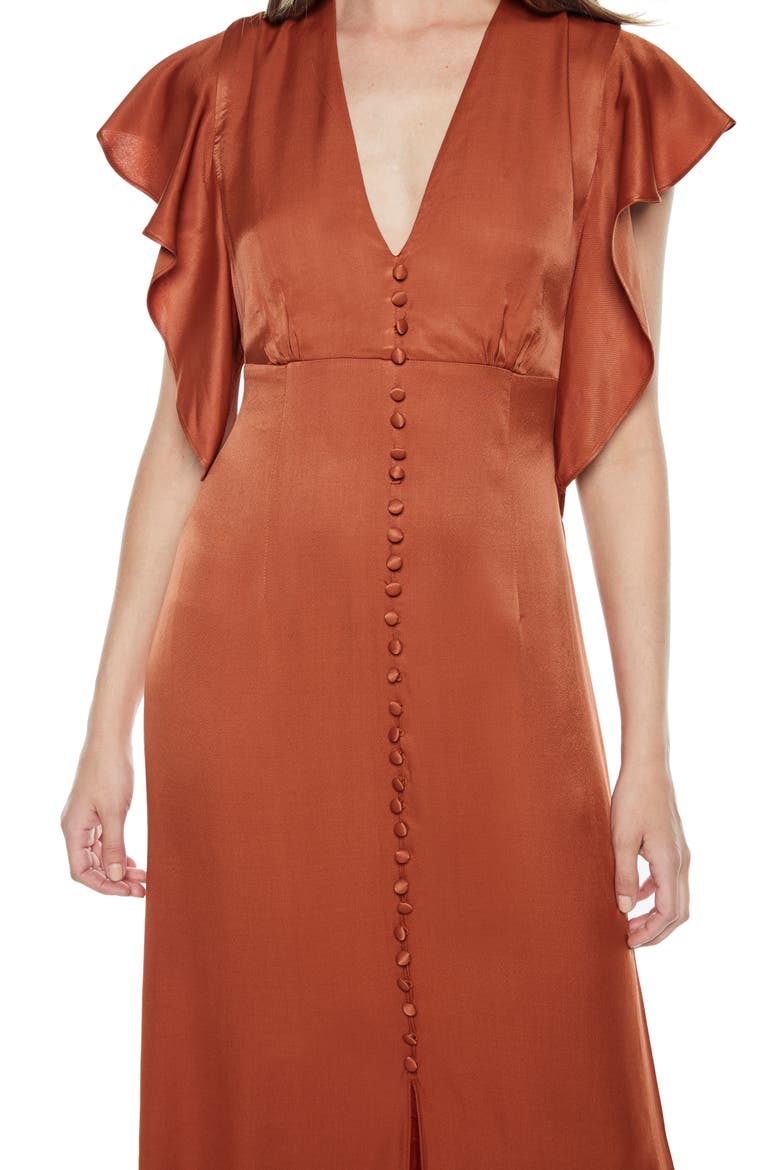 Button Up Maxi Dress, Alternate, color, RUST
