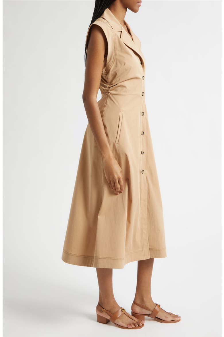 Orla Linen Blend Maxi Shirtdress, Alternate, color, KHAKI