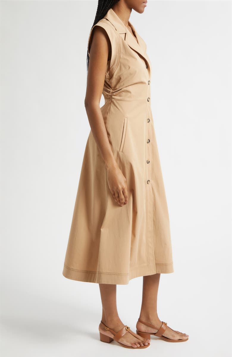 Veronica Beard Orla Linen Blend Maxi Shirtdress, Alternate, color, Khaki