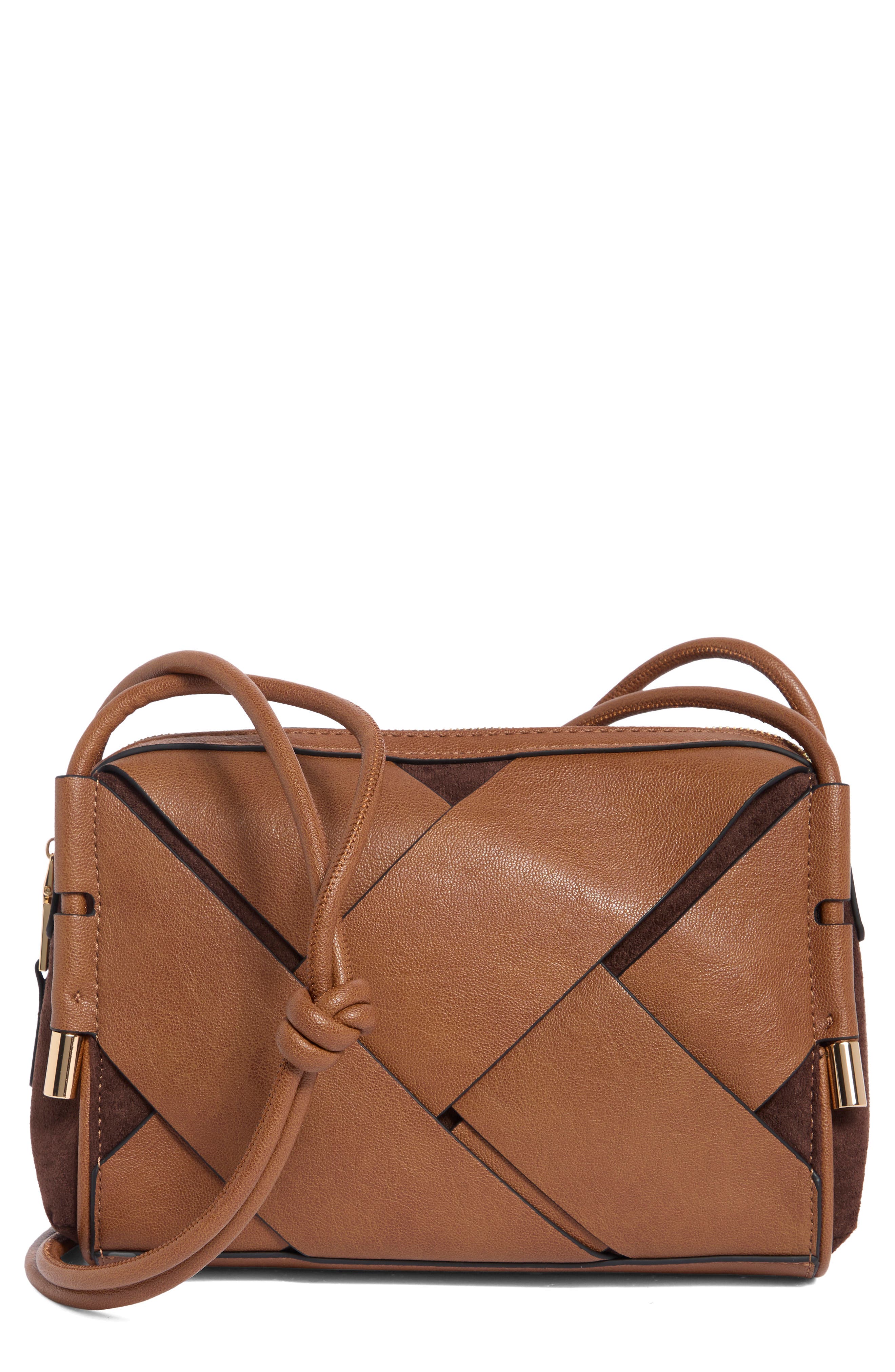Ayla Faux Leather Crossbody Bag, Main, color, COGNAC