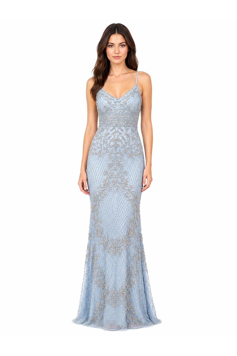 Body Con V-neck Beaded Dress, Main, color, Periwinkle