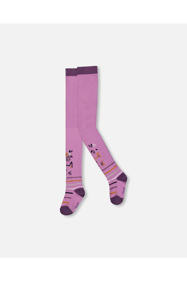 Baby Girl's Jacquard Cat Tights Lilac, Main, color, Lavender Herb