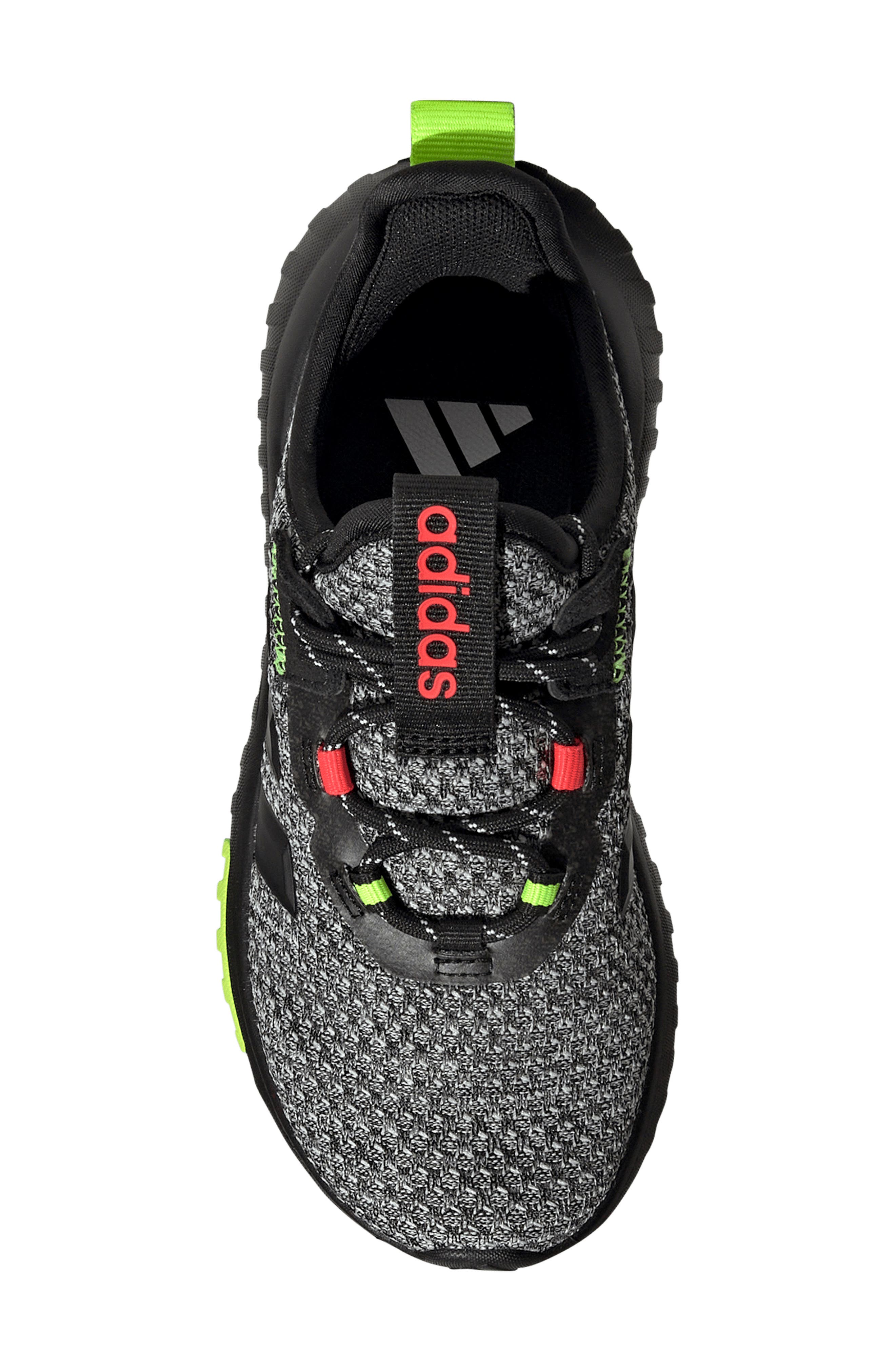 adidas Kids' Kaptir Flow 4.0 Sneaker, Alternate, color, Core Black/ Lucid Lemon
