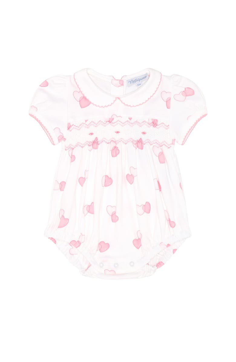 Nellapima Sweetheart Smocked Bubble - Baby, Main, color, Pink