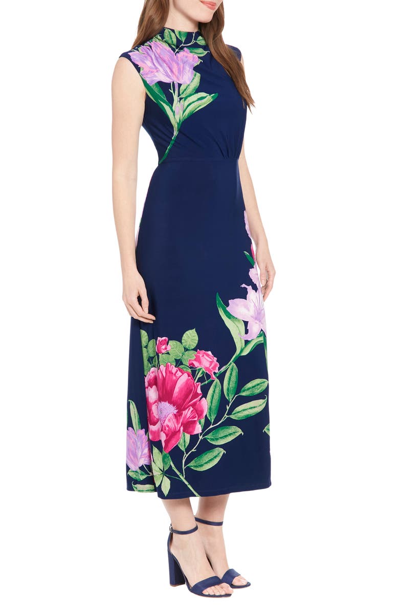 London Times Mock Neck Cap Sleeve Sheath Dress, Alternate, color, 