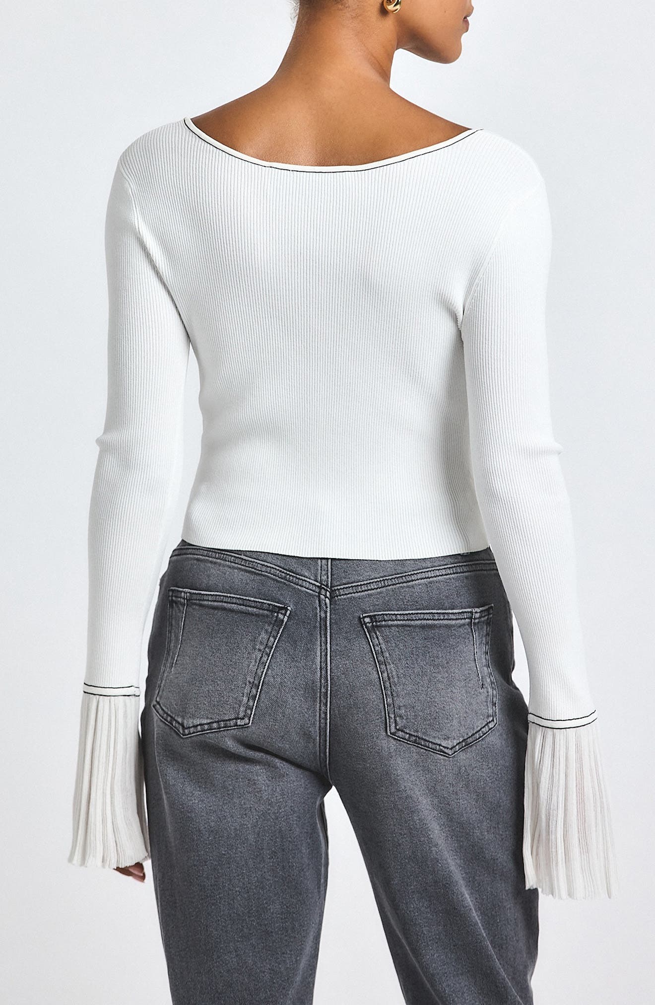 Calliope Rib Frill Cuff Top - image 2