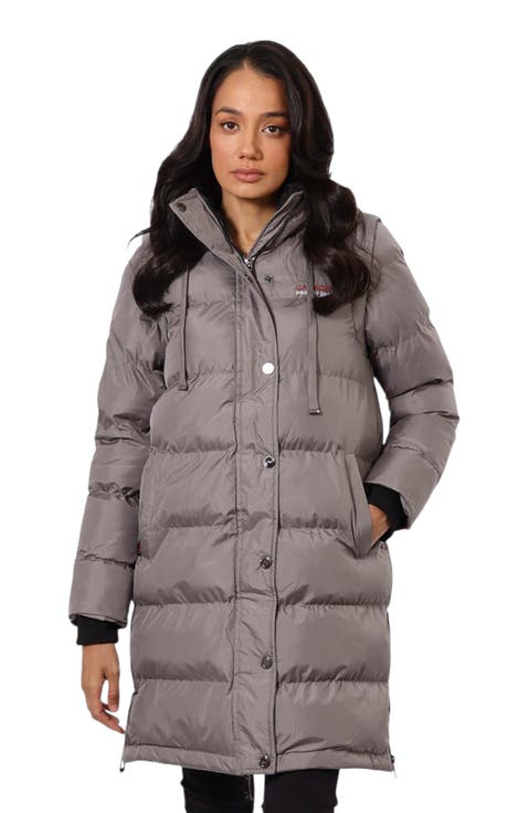 Women's Long Heavyweight 2 in 1 Puffer Jacket and Vest