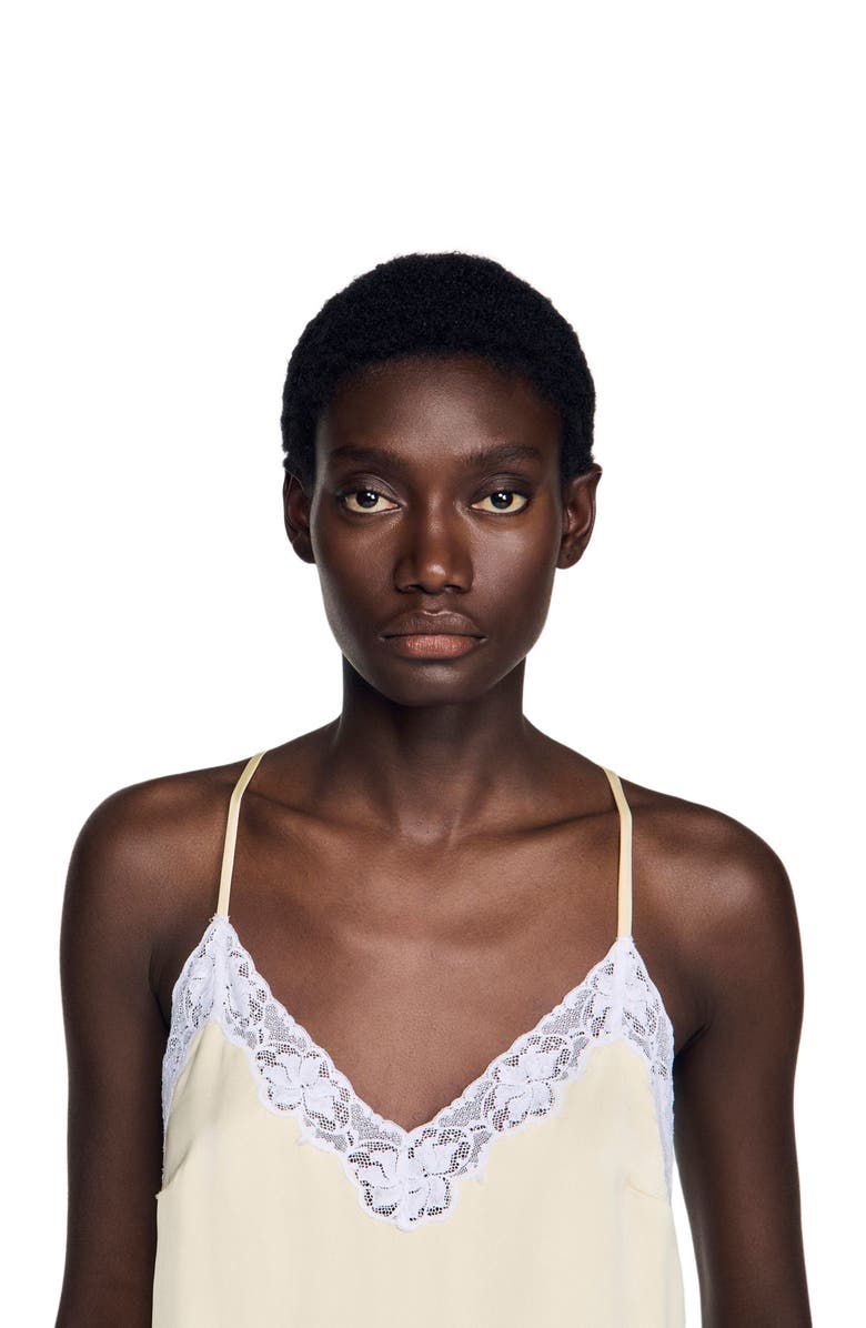 SANDRO Ruffled top, Alternate, color, Light Yellow