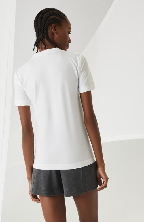 Brunello Cucinelli Techno Jersey Embellished T-shirt In White