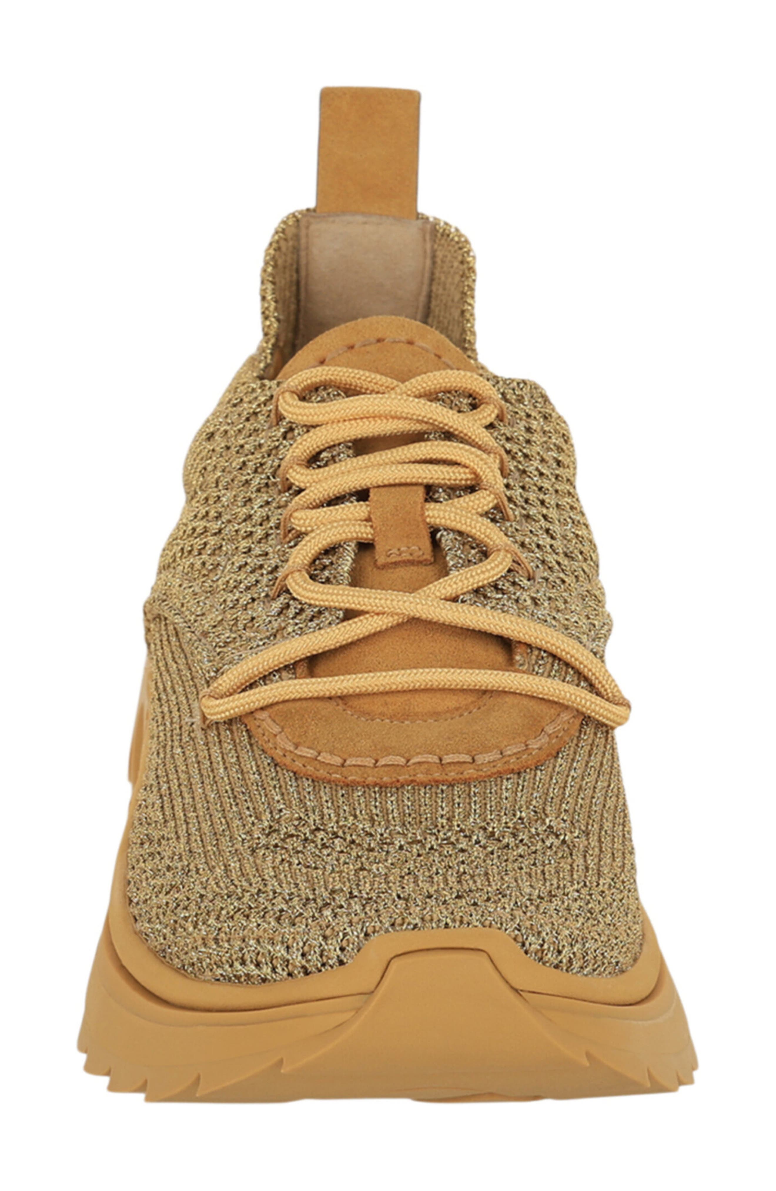 FERRAGAMO Nima Metallic Knit Sneaker, Alternate, color, Brown