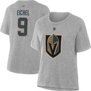 FANATICS Women's Fanatics Jack Eichel Heather Gray Vegas Golden Knights Authentic Stack Name & Number T-Shirt
