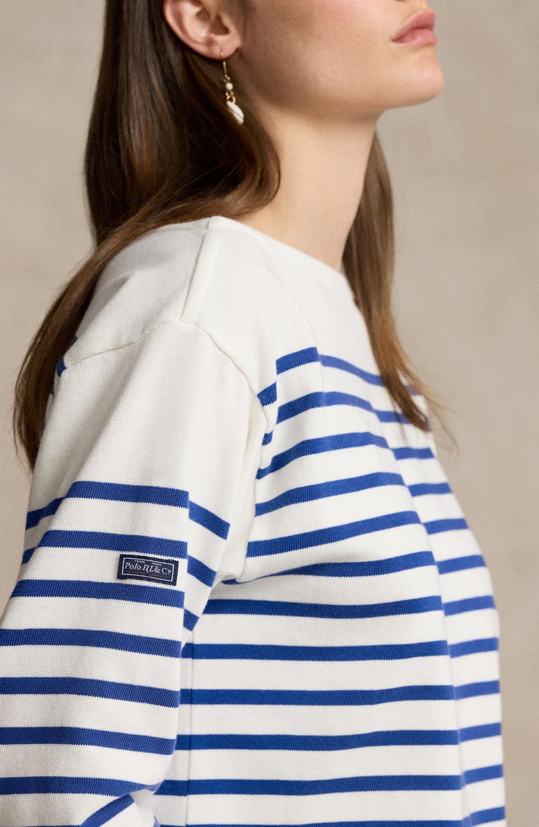 Polo Ralph Lauren Stripe Mariner Cotton T-Shirt, Alternate, color, Deckwash White/ Brill Sapphire