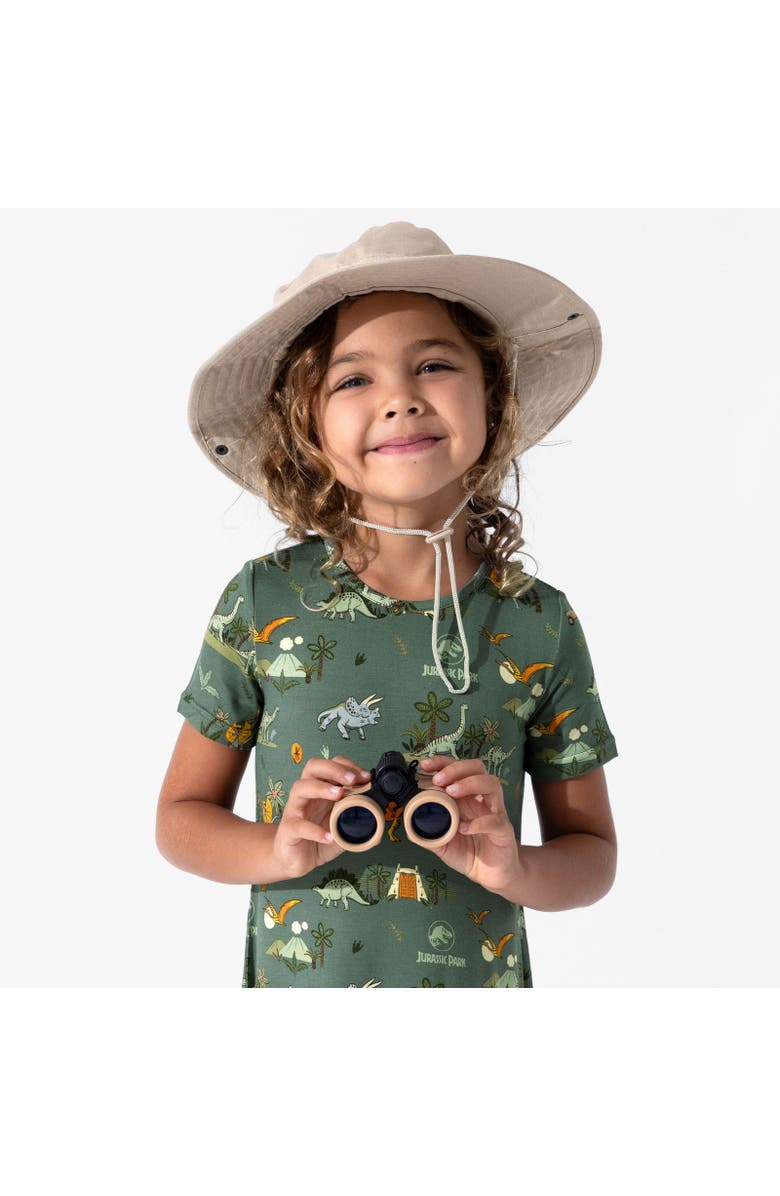 Bellabu Bear Kids' Jurassic Park Safari Short Sleeve Dress, Alternate, color, Jurassic Park: Safari