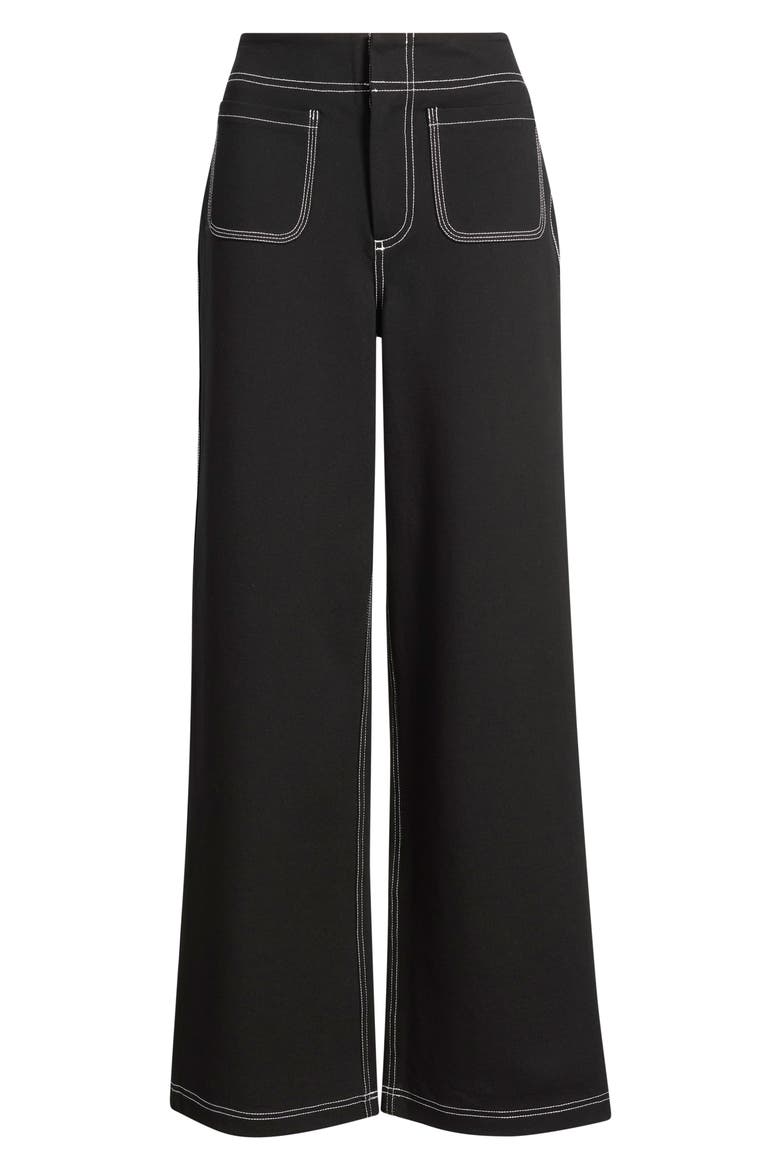 Patch Pocket Straight Leg Jeans, Alternate, color, BLACK