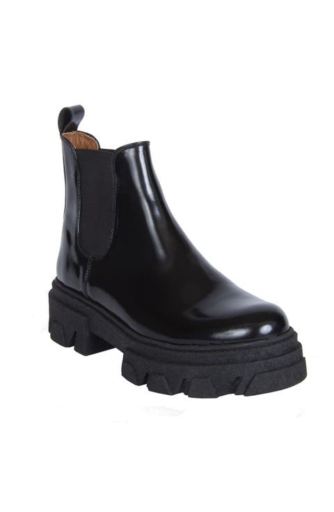 Chelsea Shinny Black Leather Boots