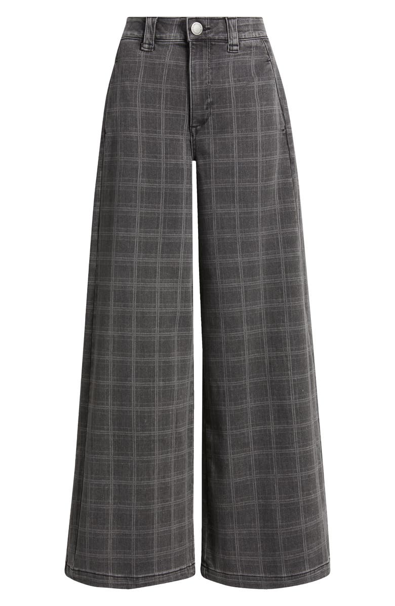 Wit & Wisdom 'Ab'Solution Ultra Skyrise Plaid Wide Leg Jeans, Alternate, color, Grey/ Black