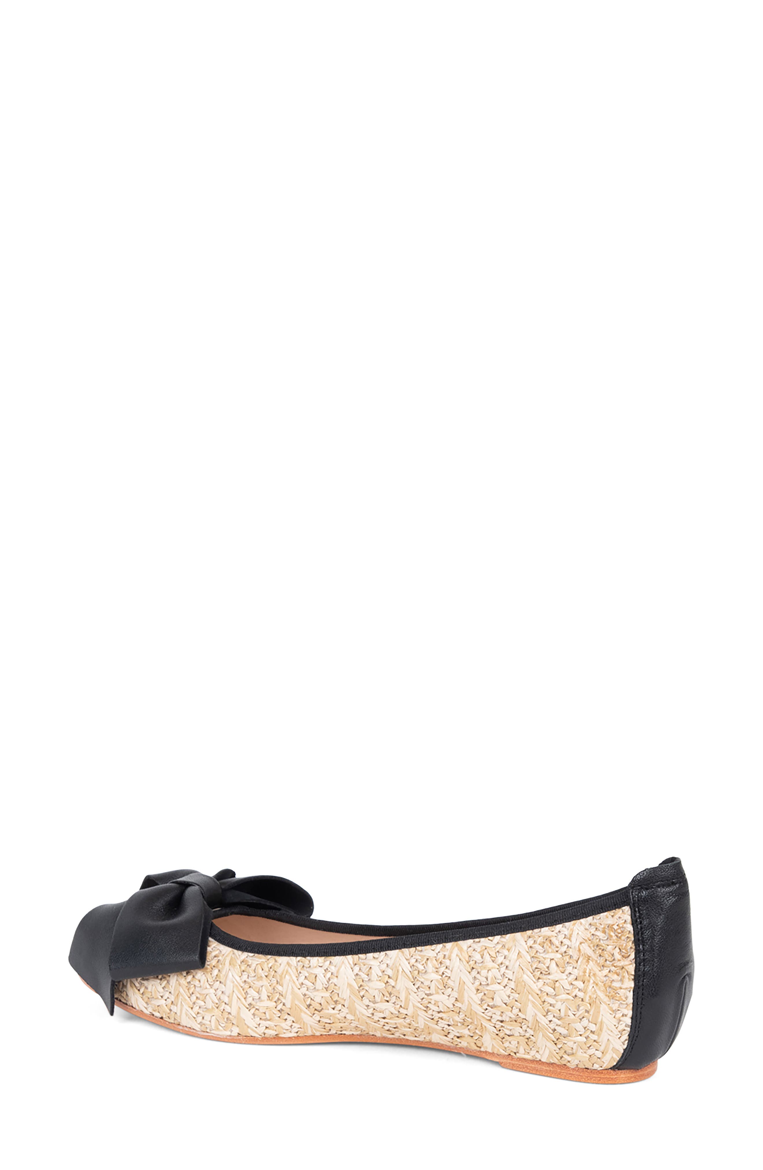 patricia green St. Tropez Bow Raffia Flat, Alternate, color, Tan Straw