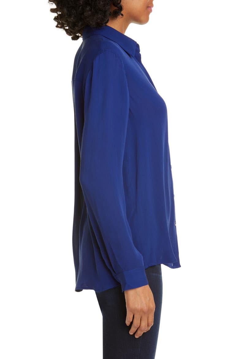 Silk Shirt, Alternate, color, DEEP OCEAN