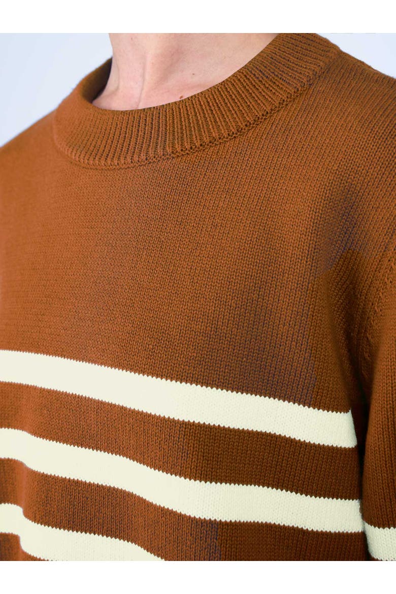 Long Sleeve Boxy Stripe Crew Sweater, Alternate, color, Ginger & Soft White