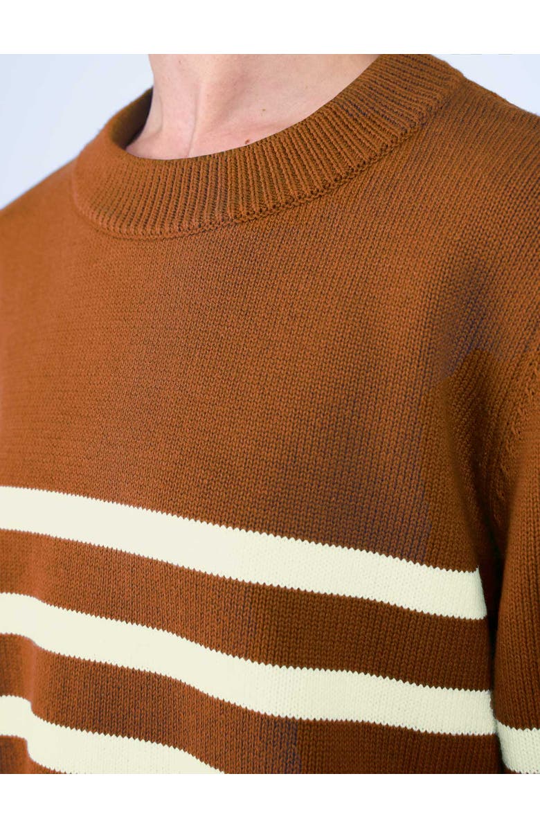Kettlewell Long Sleeve Boxy Stripe Crew Sweater, Alternate, color, Ginger & Soft White