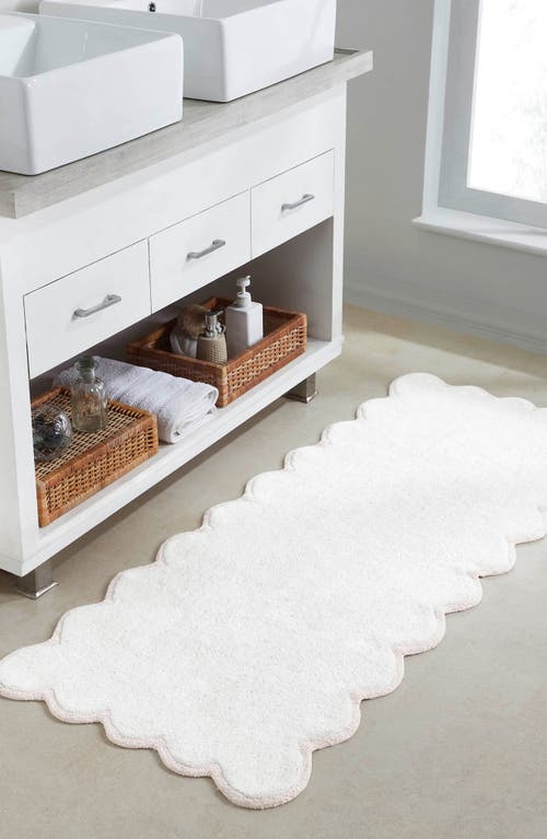 Vcny Home Scallop Cotton Bath Runner In White