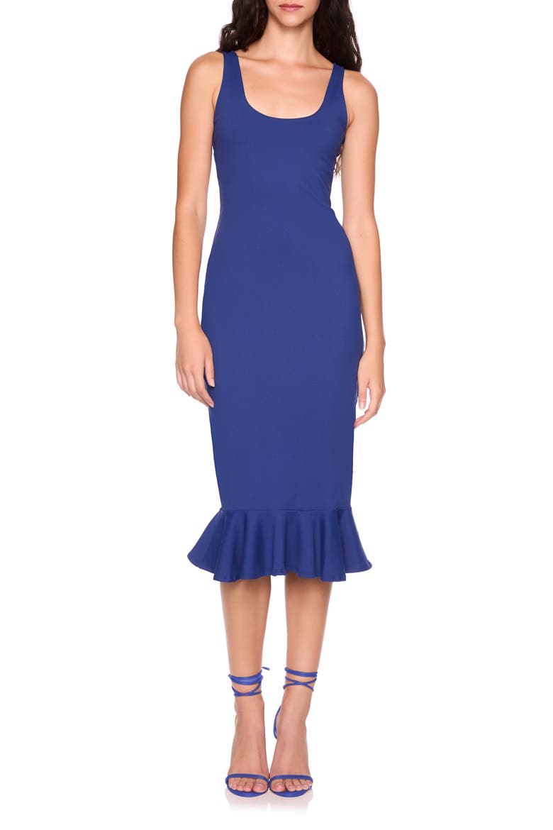 Flutter Hem Midi Tank Dress, Main, color, LAKE