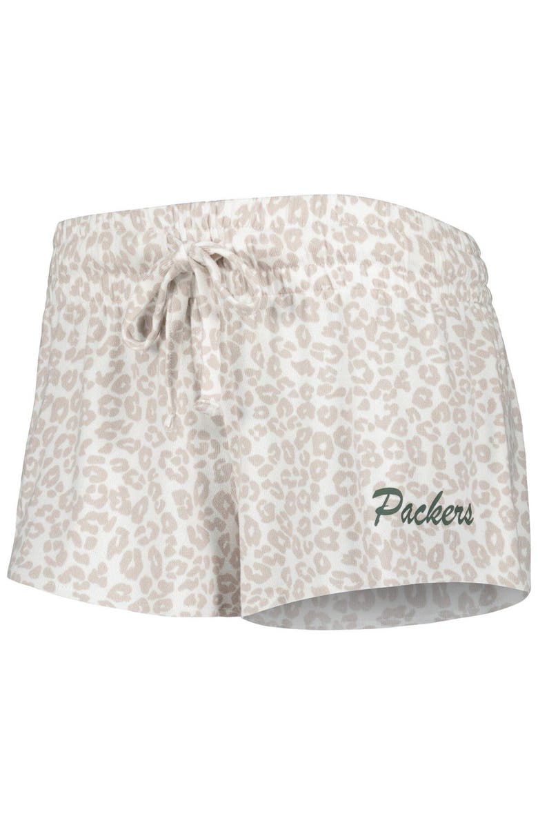 CONCEPTS SPORT Women's Concepts Sport White/Cream Green Bay Packers Montana Knit T-Shirt & Shorts Sleep Set, Alternate, color, 