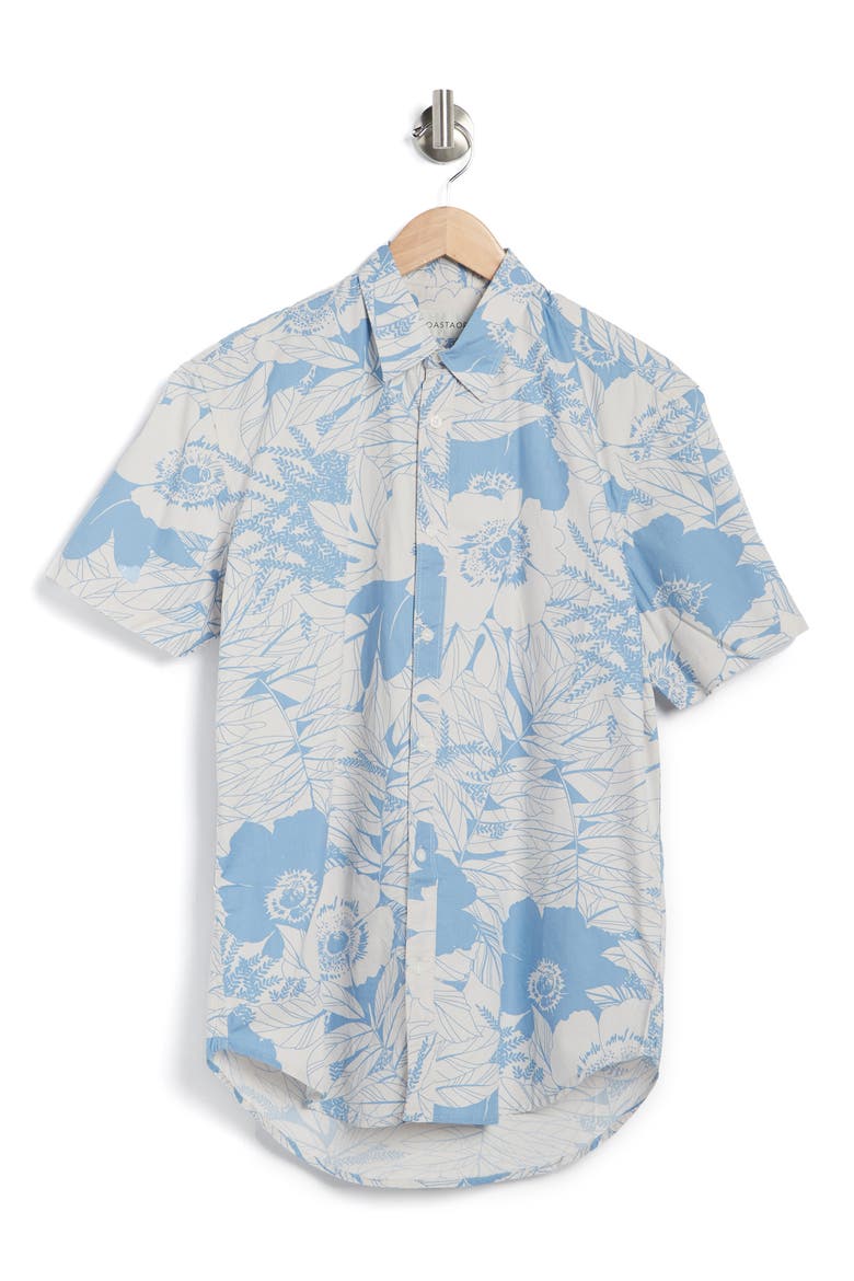 Astor Printed Short Sleeve Shirt, Alternate, color, ASTER BLUE