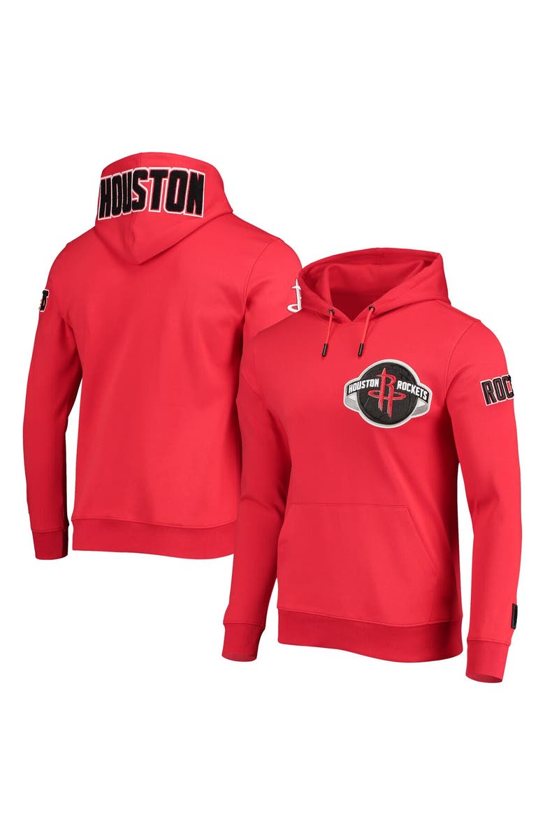 PRO STANDARD Men's Pro Standard Red Houston Rockets Chenille Team Pullover Hoodie, Main, color,