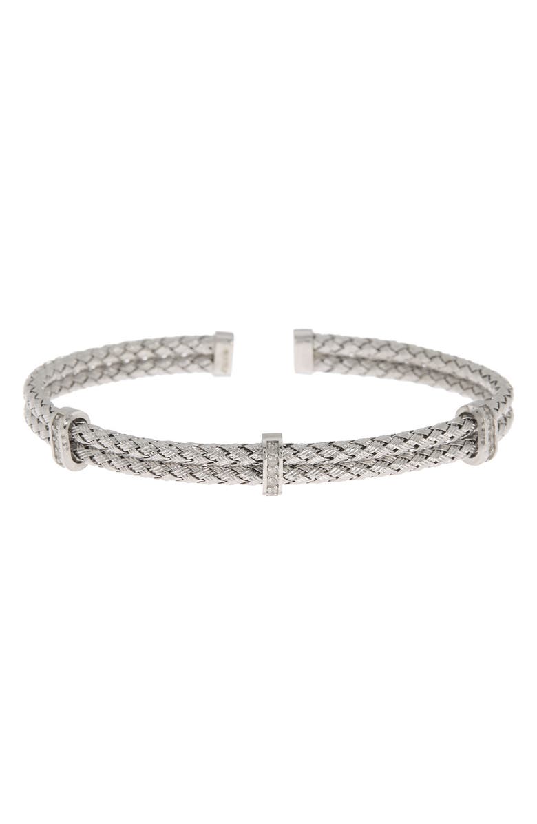 MESHMERISE Pave Diamond Mesh Cuff Bangle Bracelet, Main, color, 