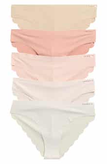 Danskin Set of 5 Assorted Scallop Edge Tangas