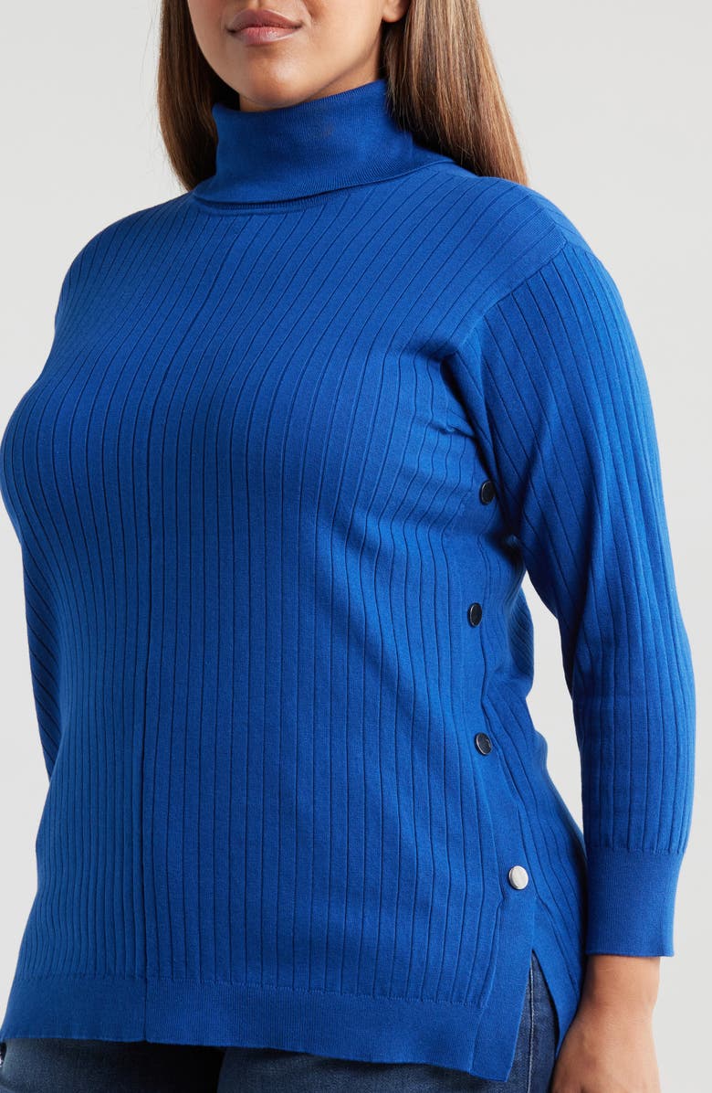 Jones New York Turtleneck Rib Tunic Top, Alternate, color, 