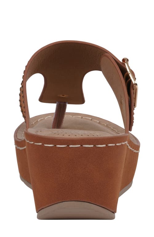 Gc Shoes Alani Wedge Sandal In Cognac