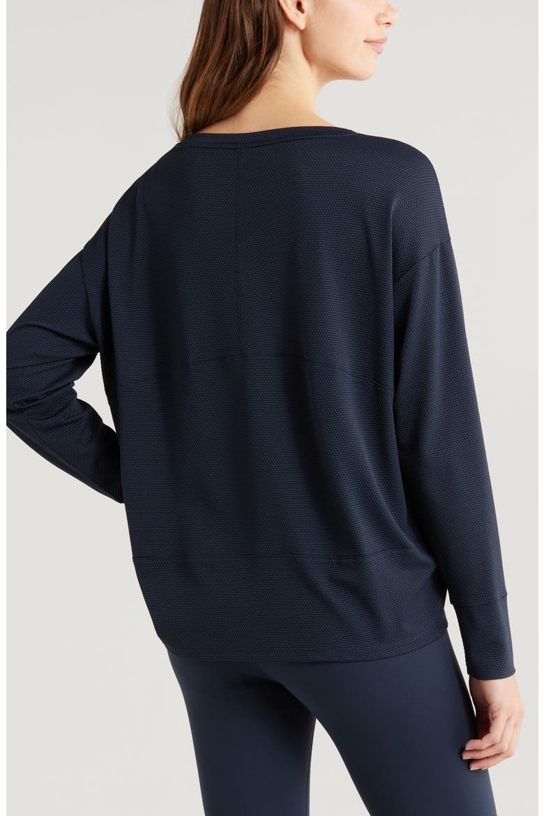 Textured Equilibrium Long Sleeve T-Shirt, Alternate, color, NAVY SAPPHIRE