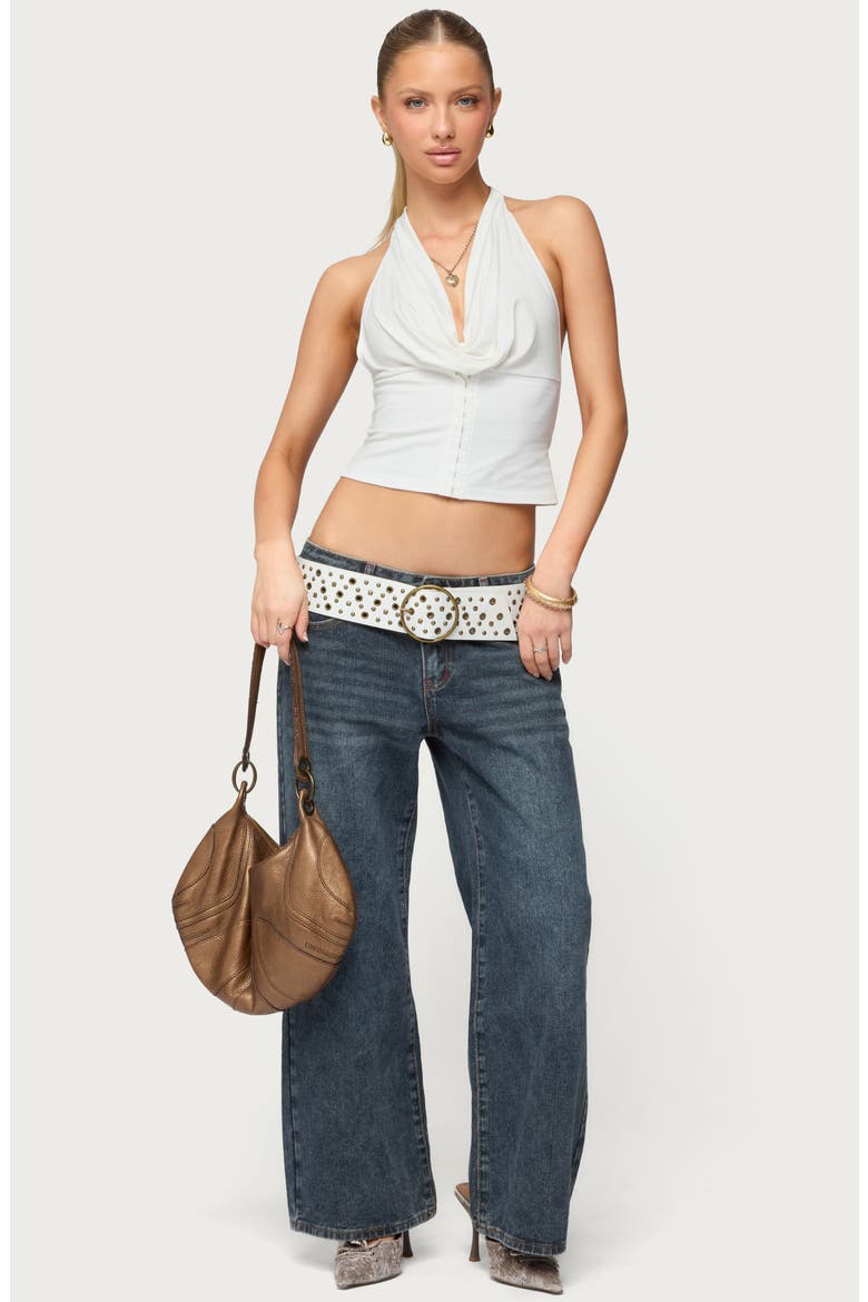 Crop Halter Top, Alternate, color, WHITE