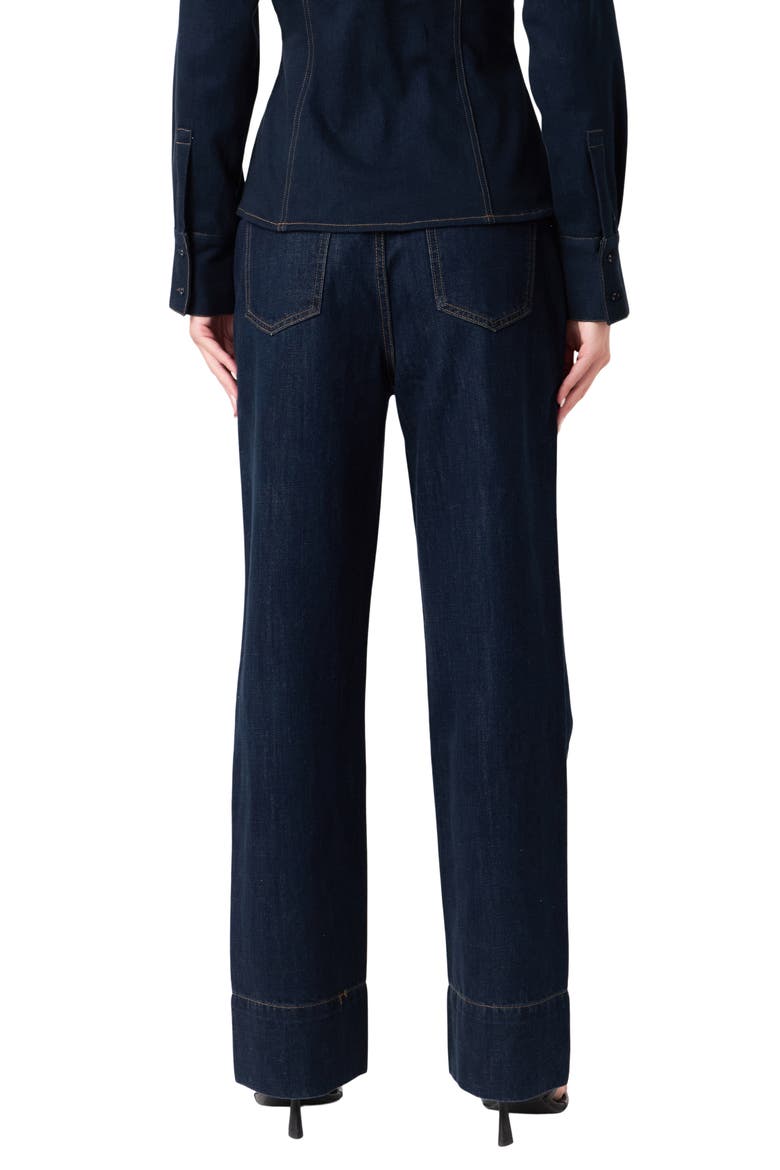 High Waist Wide Leg Jeans, Alternate, color, NAVY
