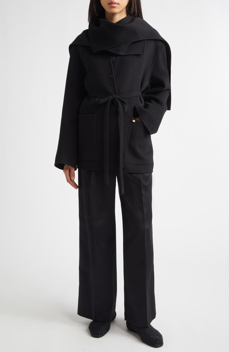 EENK Classic Satin Button-Up Shirt, Alternate, color, Black Polyester