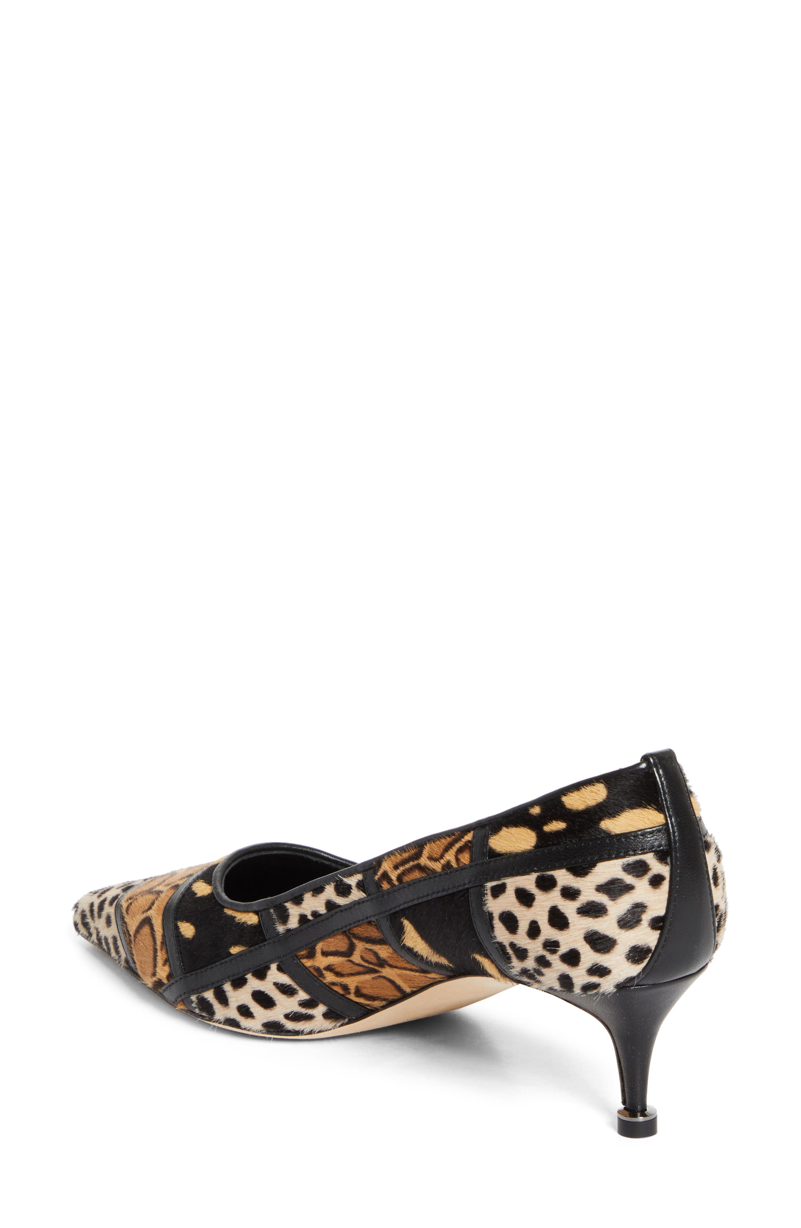 Manolo Blahnik Maren Genuine Calf Hair Kitten Heel Pump, Alternate, color, Black/ Brown Print Calf Hair