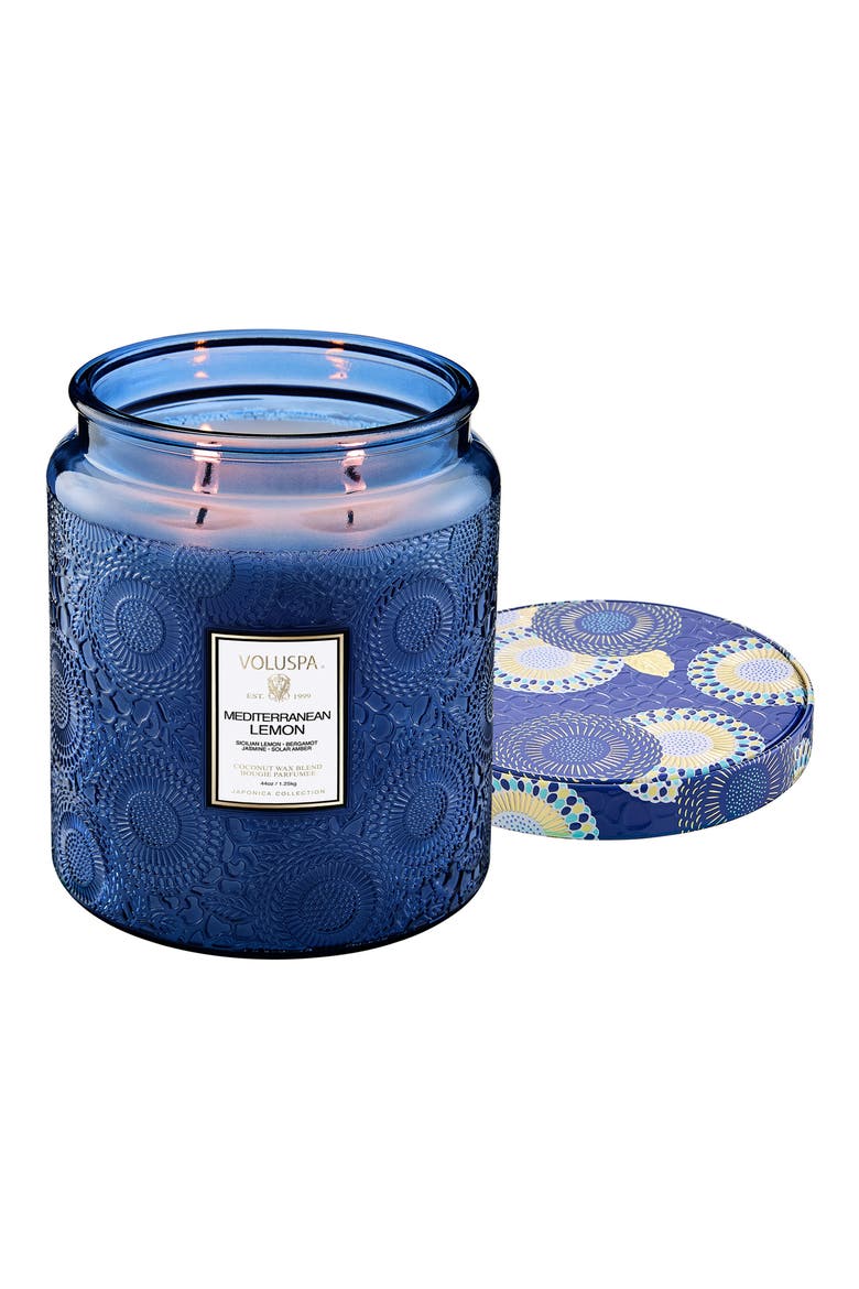 Mediterranean Lemon Luxe Jar Candle (Nordstrom Exclusive), Alternate, color, BLUE