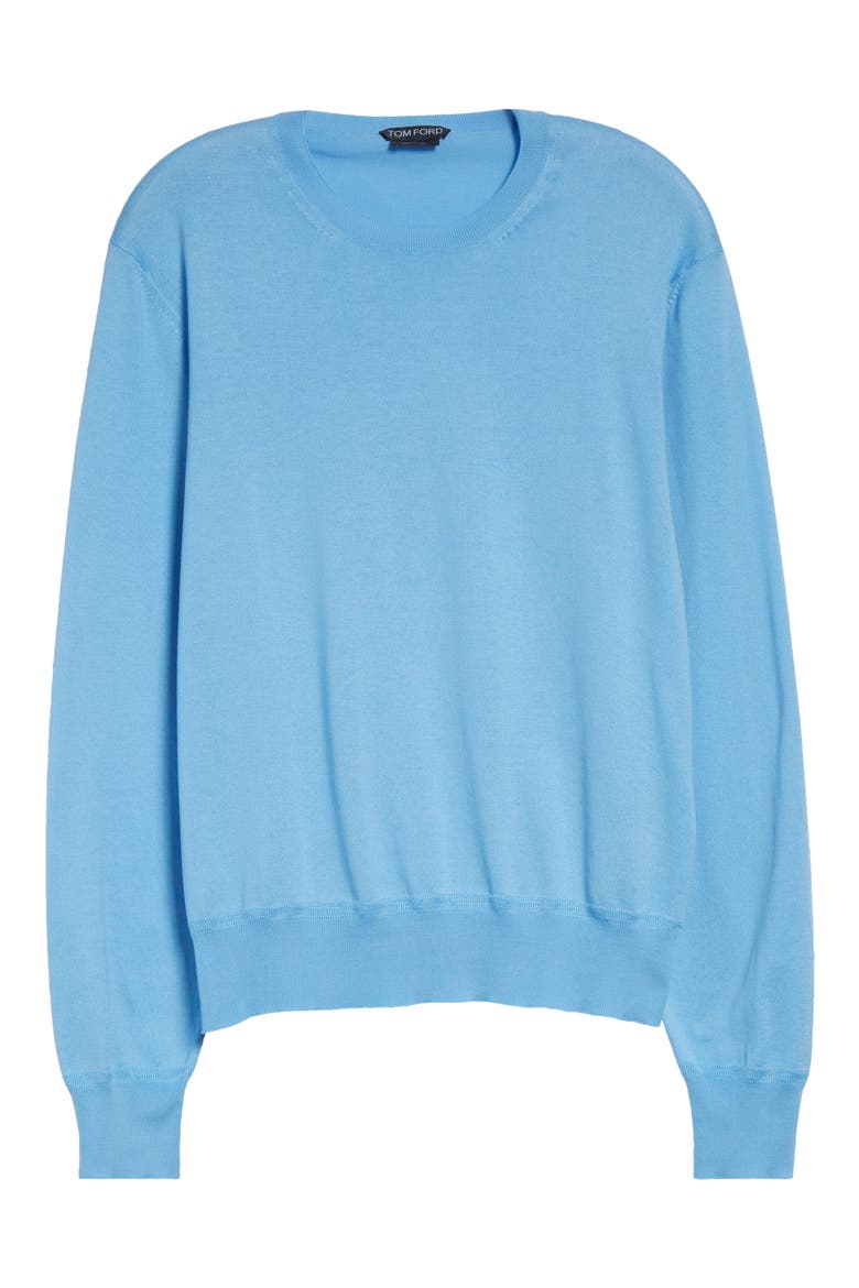 Cotton Sweater, Alternate, color, TURQUOISE