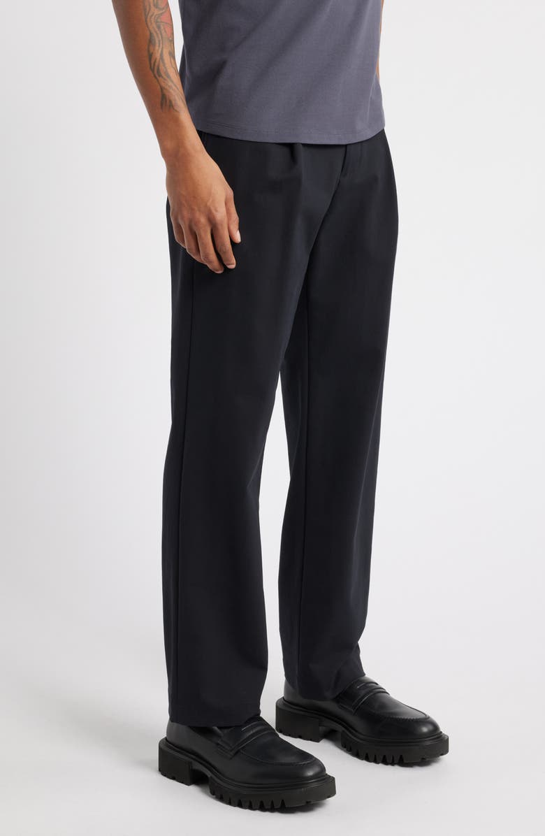 Open Edit Pleated Straight Leg Stretch Cotton Pants, Alternate, color,