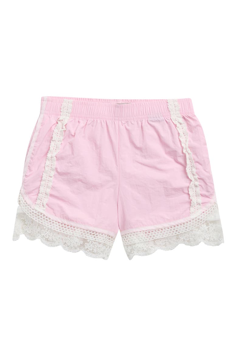Kids' Lace Athletic Shorts, Main, color, PINK