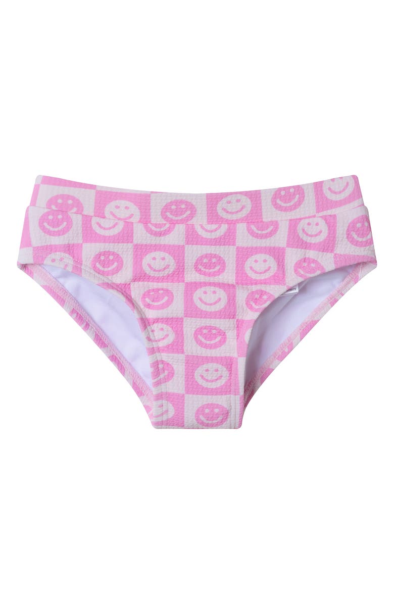 Andy 
Evan Kids
 Smiley Textured Puff Sleeve Two-Piece Swimsuit, Alternate, color, 